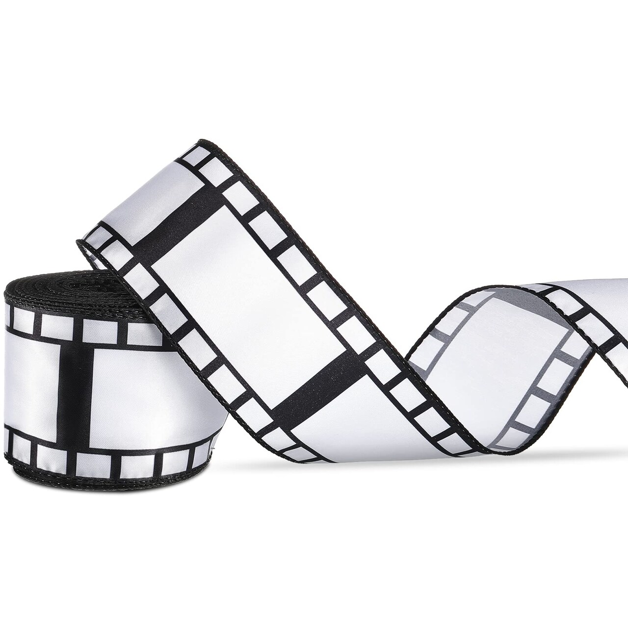 Chivao 2.5 Inch 20 Yards Filmstrip Ribbon Movie Film Reel Ribbon Filmstrip Decorating Material Party Accessory for Movie Party Table Decor Home DIY Wrapping Wreaths Crafts(1 Roll)